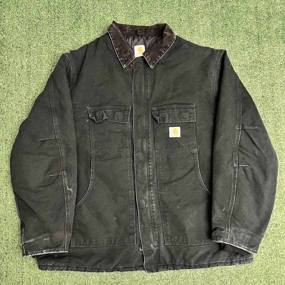 Carhartt C03 BLK Arctic Traditional Coat Mens 54T Chest Black Duck Canvas Quilt